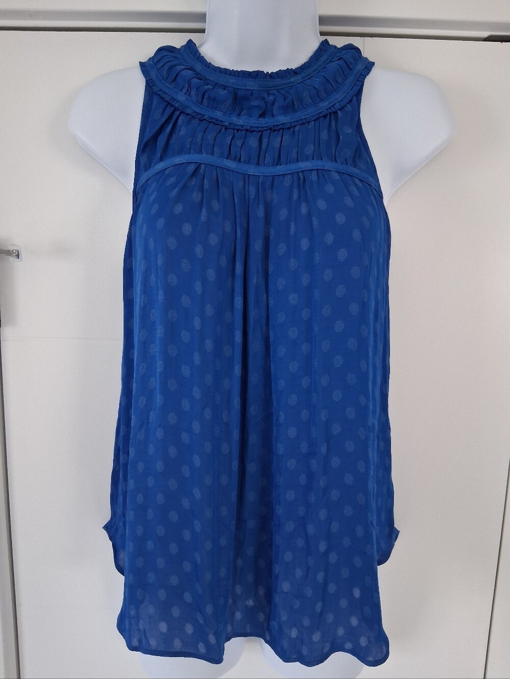 Maeve Anthroplogie/ Clovis Pleated Royal Blue Sleeveless Top/ Size US 2
